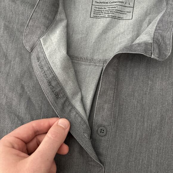 FIGS Scrub Top Gray Size Large Technical Collection Rafaela Oversized - Picture 3 of 9